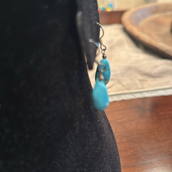 TURQUOISE NUGGET ONLONG DROP EARRINGS - Picture 5 of 5